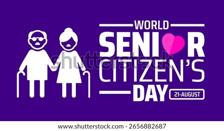 Senior Citizen’s Day background, banner or poster design template. observed every year in August. Holiday concept. Use to any Template, card, poster, placard, template.