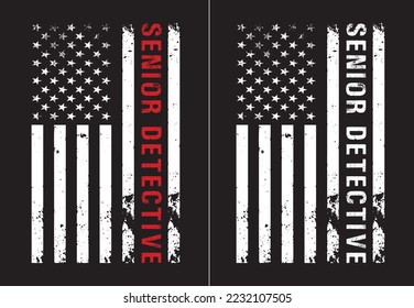 Senior Detective Grunge Flag Design