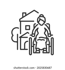 Incapacitado superior - diseño de línea vectorial, icono aislado único