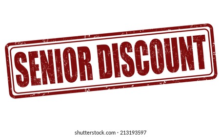 Senior Discount Grunge Rubber Stamp On White Background, Vector Illustration