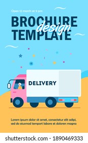 Senior driver sitting in truck. Lorry, road, transportation flat vector illustration. Delivery service and shipping concept for banner, website design or landing web page