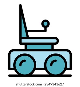 Senior electric wheelchair icon outline vector. Scooter chair. Mobility power color flat