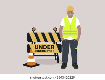 Senior engineer wearing a hard hat and reflective vest collaborating on construction projects