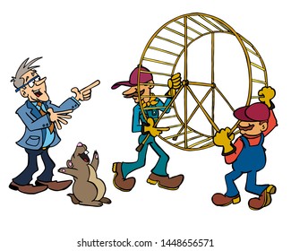 Senior executive getting rid of his hamster wheel