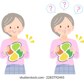 Senior female expression set with silver mark