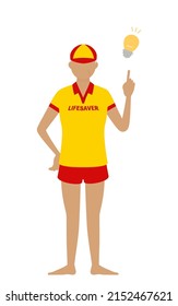 Senior Female lifesavers in poses, Pointing and advising