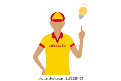 Senior Female lifesavers in poses, Pointing and advising