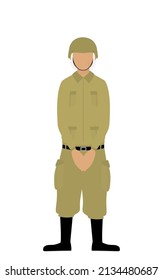 Senior Female Soldier Pose, Waiting, waiting at the front with hands together
