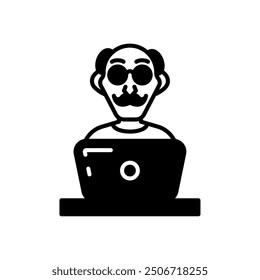 Icono de glifo sénior, Ilustración vectorial