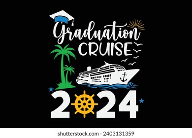 Senior Graduation Trip Cruise 2024 Aw Ship Party Cruise T-Shirt Design