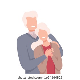 Senior Happy Couple Standing Close to Each Other and Spending Time Together During Weekend
