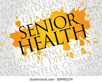 Senior health word cloud concept