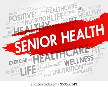 Senior health word cloud, health concept