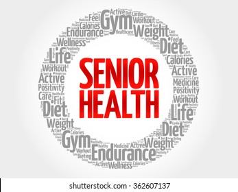Senior health word cloud, health concept