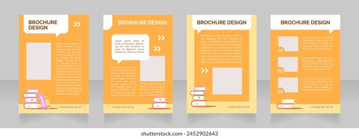 Senior high school presentation blank brochure layout design. Vertical poster template set with empty copy space for text. Premade corporate reports collection. Editable flyer paper pages