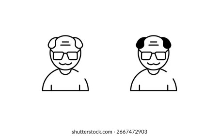 Design de ícone sênior com ilustração de estoque de fundo branco