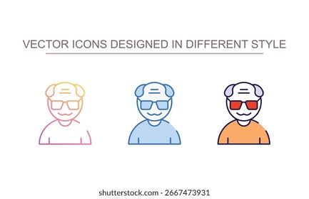 Diseño de icono senior con fondo blanco Ilustración de stock