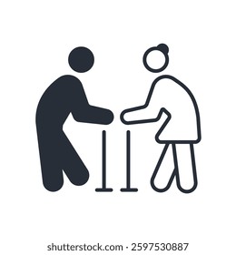 senior icon. vector.Editable stroke.linear style sign for use web design,logo.Symbol illustration.