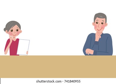 Senior illustration to see documents