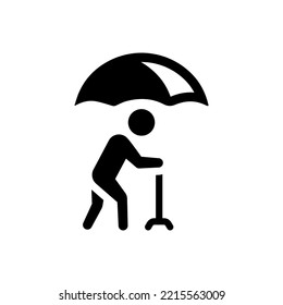 Senior insurance icon (Simple vector illustration)