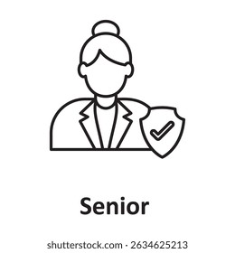 Seguro Senior :Icono de Vector que puede modificarse o editarse fácilmente
