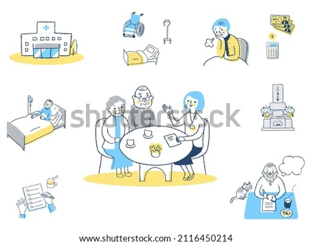 Senior life scene image set