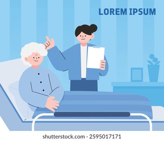 Senior Life Welfare Character Illustration