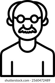 Senior Line Vector Icon Design