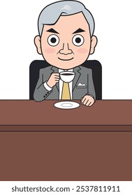 Senior male businessman drinking coffee