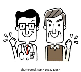 Senior male doctor and patient