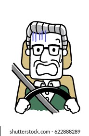 Senior male driving: amazing, dangerous
