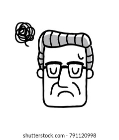 Senior male: face, facial expression