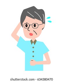 Senior male gesture