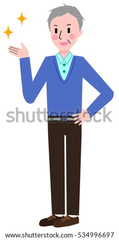 Senior male gesture