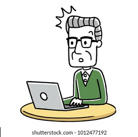 Senior male: Internet, personal computer
