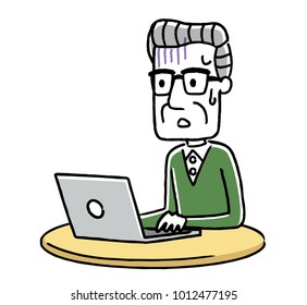 Senior male: Internet, personal computer