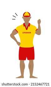 Senior Male lifesavers in poses, Cheerful, gutsy pose!