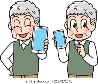 Senior-Männchen-Set mit Smartphone