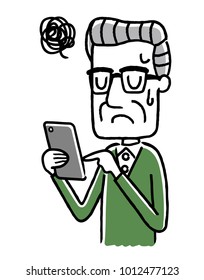 Senior male: Smartphone
