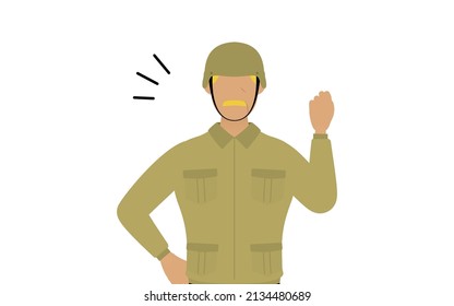Senior Male Soldier Pose, Cheerful, gutsy pose!