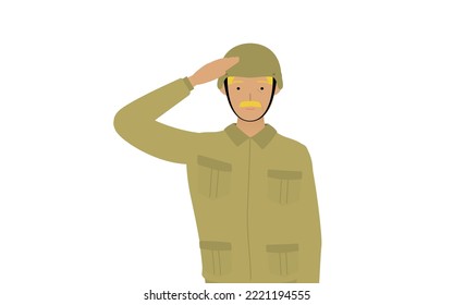 Senior Male Soldier Pose, Greetings and salutations