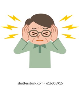 Senior Male Suffering From Tinnitus