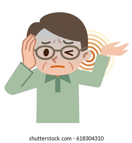 Senior Male Suffering From Tinnitus