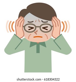 Senior Male Suffering From Tinnitus