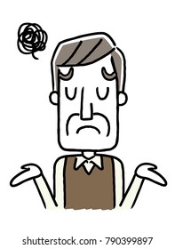 Senior male: Troubled, disappointed, sorry