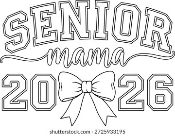 Vector Senior Mama 2026 – Diseño de graduación de arco