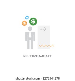 senior man business person retirement concept flat style isolated