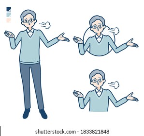 Senior Man with Discouraged images.
It's vector art so it's easy to edit.
