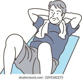 Senior man bei Muskeltraining (Bauchmuskeln)
