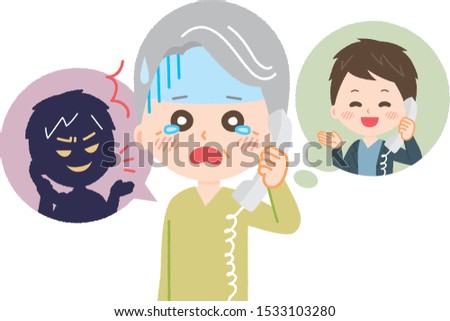 Senior man encountering wire fraud
